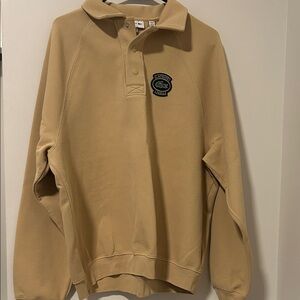 Men’s Lacoste Loose Fit Piqué Sweatshirt Beige Cream Size 5 / Large